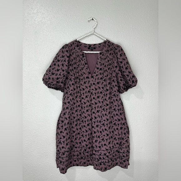 Madewell Tillie Puff-Sleeve Mini Dress in Shadow Blooms Size M-L - Picture 4 of 12